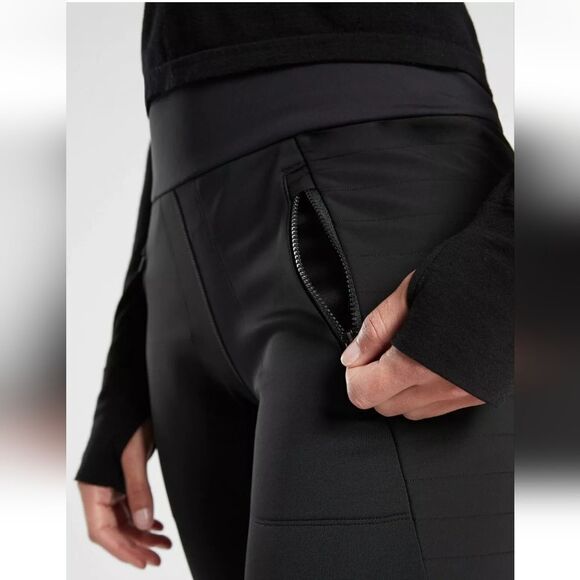Athleta Peak Hybrid Fleece Tight In Black Size Medium - Picture 12 of 13